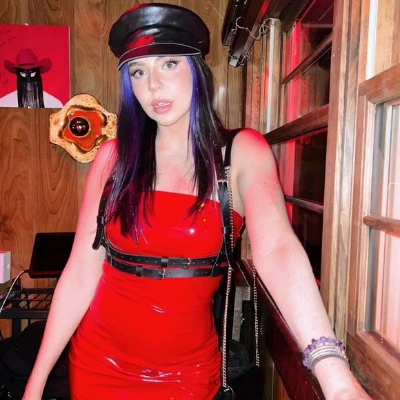 Tiger Mist Red pleather dress. Size M. - Picture 5 of 7